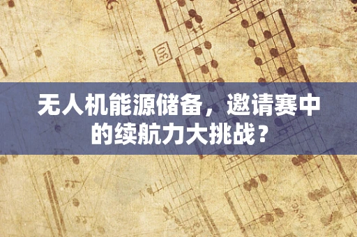 无人机能源储备，邀请赛中的续航力大挑战？