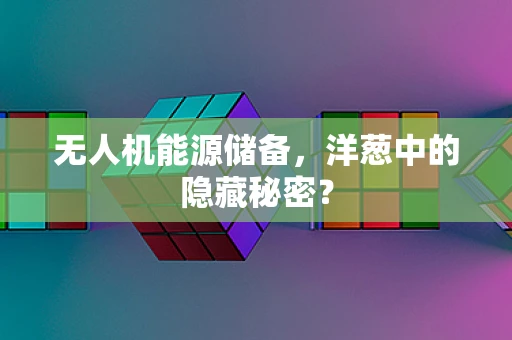 无人机能源储备，洋葱中的隐藏秘密？