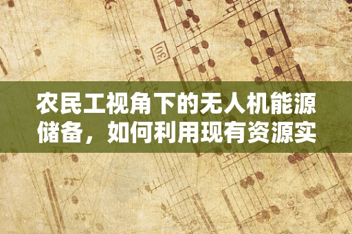 农民工视角下的无人机能源储备，如何利用现有资源实现高效续航？