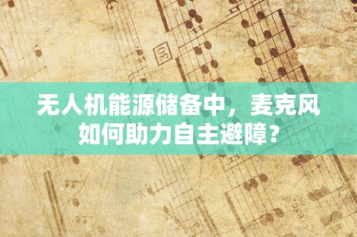 无人机能源储备中，麦克风如何助力自主避障？