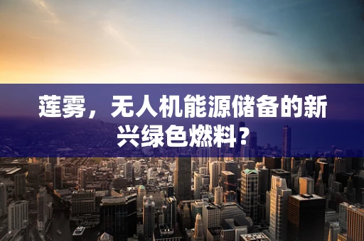 莲雾，无人机能源储备的新兴绿色燃料？