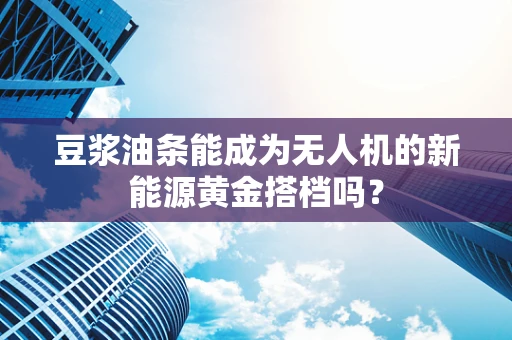 豆浆油条能成为无人机的新能源黄金搭档吗？