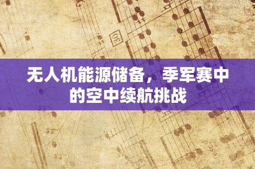 无人机能源储备，季军赛中的空中续航挑战