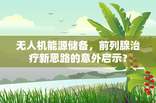 无人机能源储备，前列腺治疗新思路的意外启示？