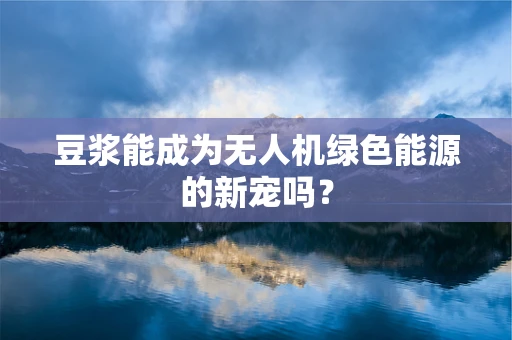 豆浆能成为无人机绿色能源的新宠吗？